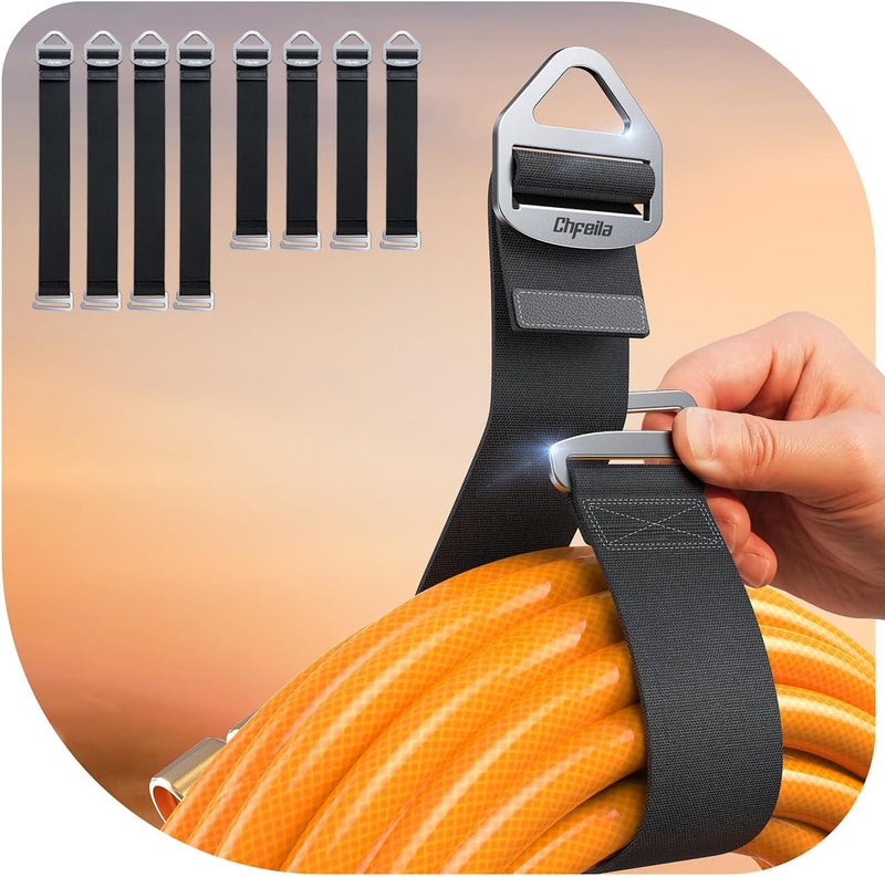 Chfeila 8 Pack One Hand Operation [1s Tighten by Gravity] Adjustable Extension Cord Organizer Holder, Hose Rope Storage Straps Wrap for RV Shed Workshop Garage Organization, Gadgets Tools Gifts for Dad Men - Image 1
